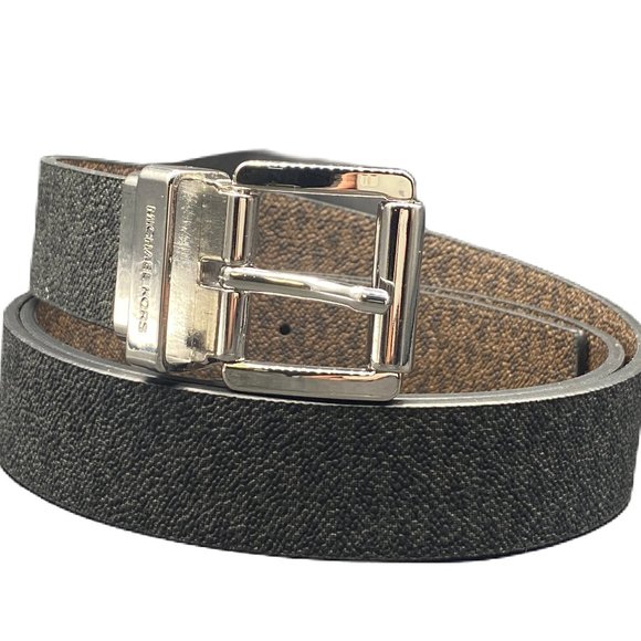 NWT Michael Kors Reversible Belt XL & Small w Signature MK Logo Black/Brown main image 6